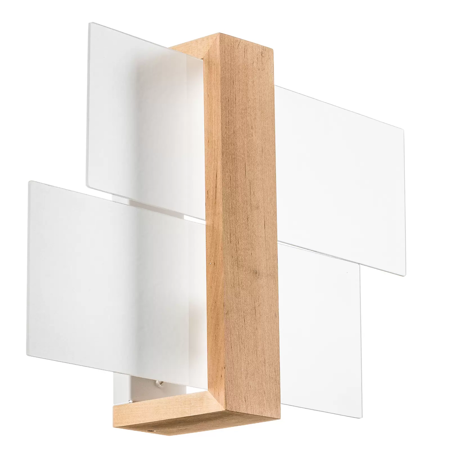 B-Ware Wandleuchte Shifted 1 Glas Helles Holz Wandlampe Lampe Leuchte Spot Licht E27