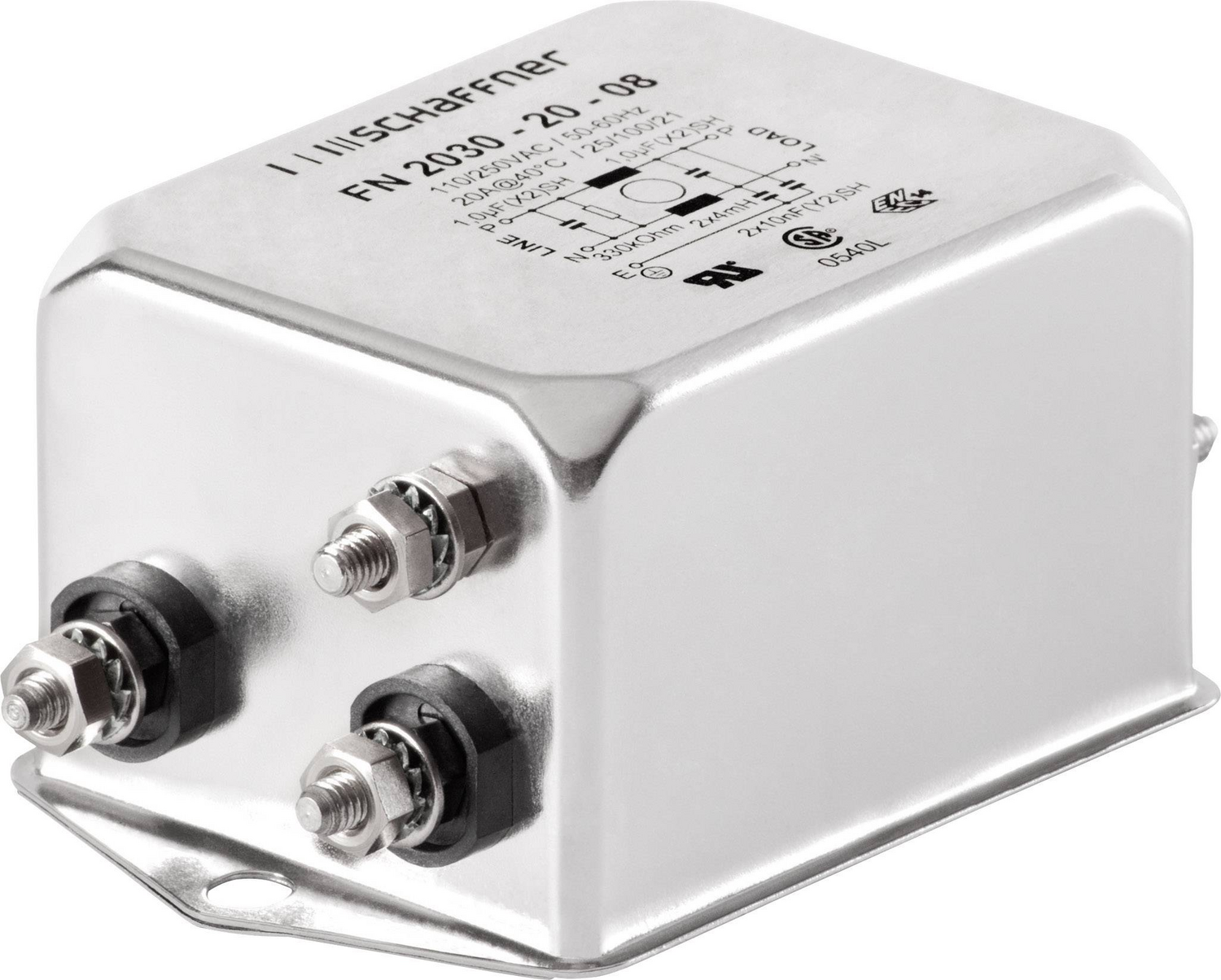 B-Ware Schaffner Fn2030 20 06 Fn2030 20 06 250 V/Ac 20 A 4 M H Entstörfilter