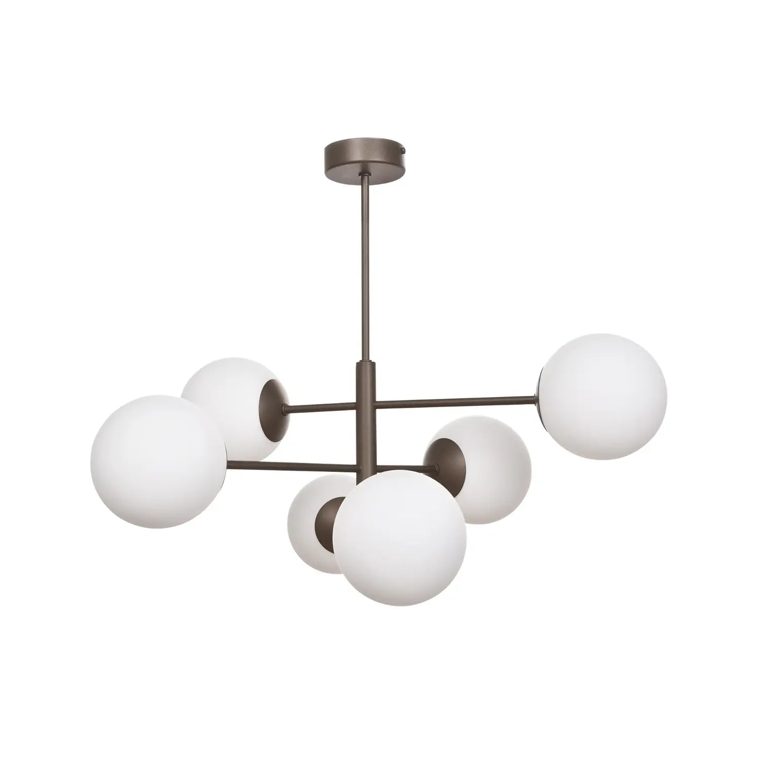B-Ware Domiluce Hängeleuchte Pendelleuchte Aurora Braun 60 Cm 6 Flammig Glas E14 Lampe