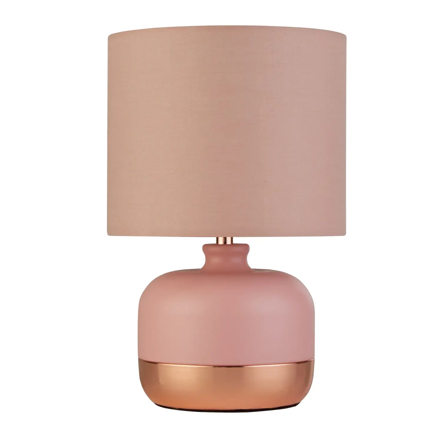 B-Ware Searchlight Tischleuchte Lampe Tamsin Textil Metall Pink Schalter 27 Cm E14 Led
