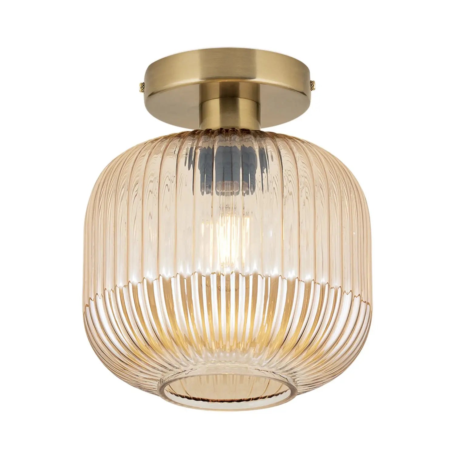 B-Ware Orion Deckenleuchte Zimmerlampe Carneval Glas Amber E27 Led 20 Cm Lampe Leuchte