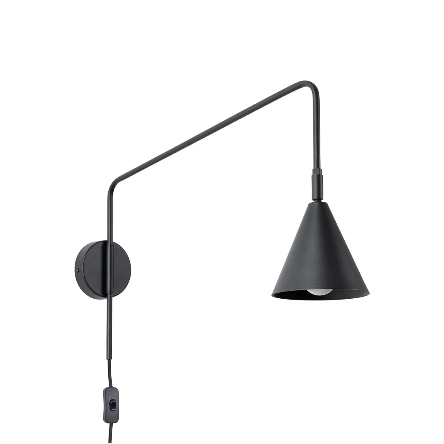 B-Ware Wandleuchte Wandlampe Lys Schwarz Stahl Stecker E14 Led Leuchte Mit Schalter