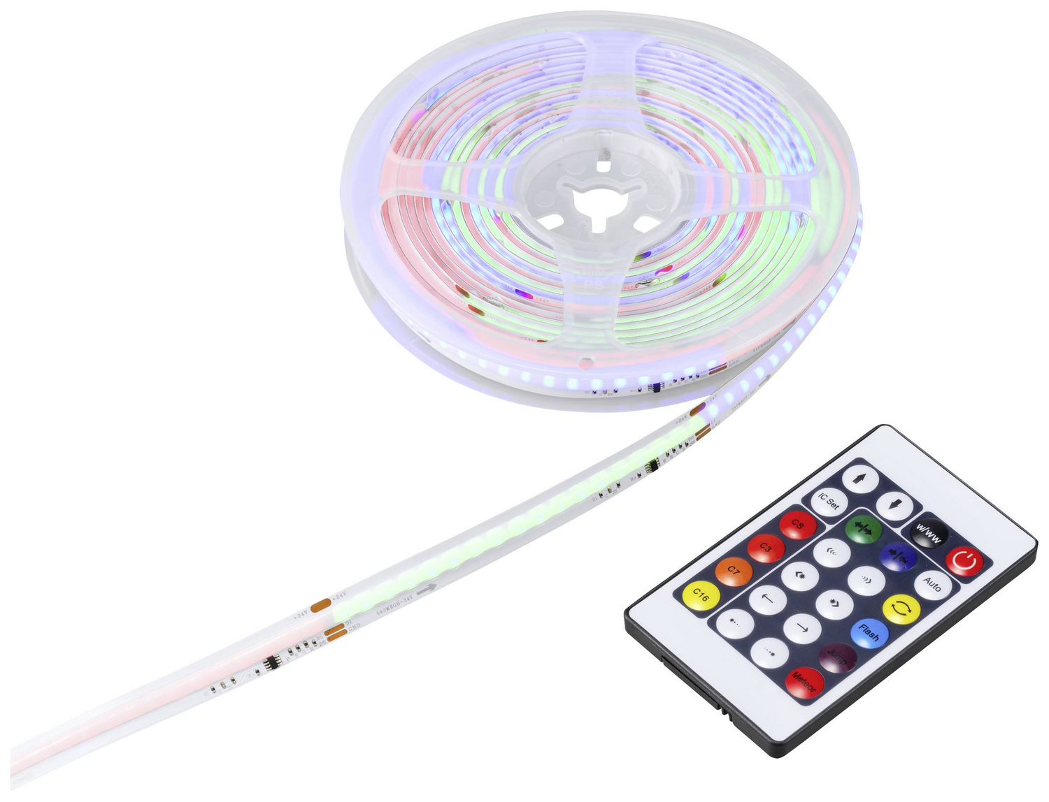B-Ware Sygonix Led Lichtleiste Lichtband Rgb Selbstklebend Dimmbar Fernbedienung Weiß