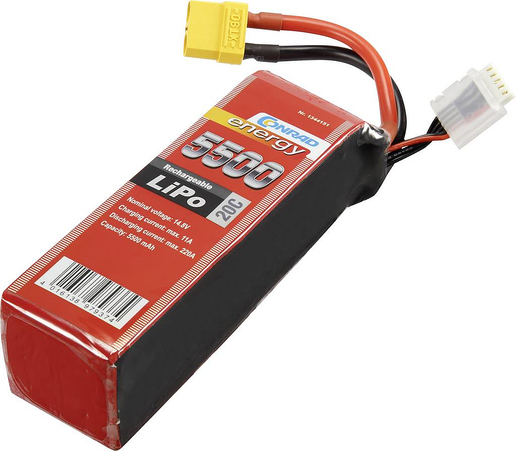B-Ware Conrad Energy Modellbau Akkupack Li Po 14.8 V 5500 M Ah Zellen 4 20 C Xt90 Modell