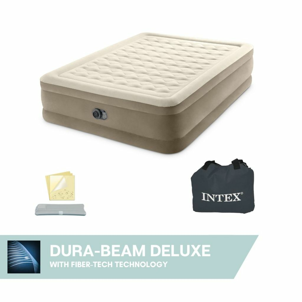 B-Ware Intex Luftbett Queen Ultra Plush Pumpe 203x152cm Selbstaufblasende Luftmatratze
