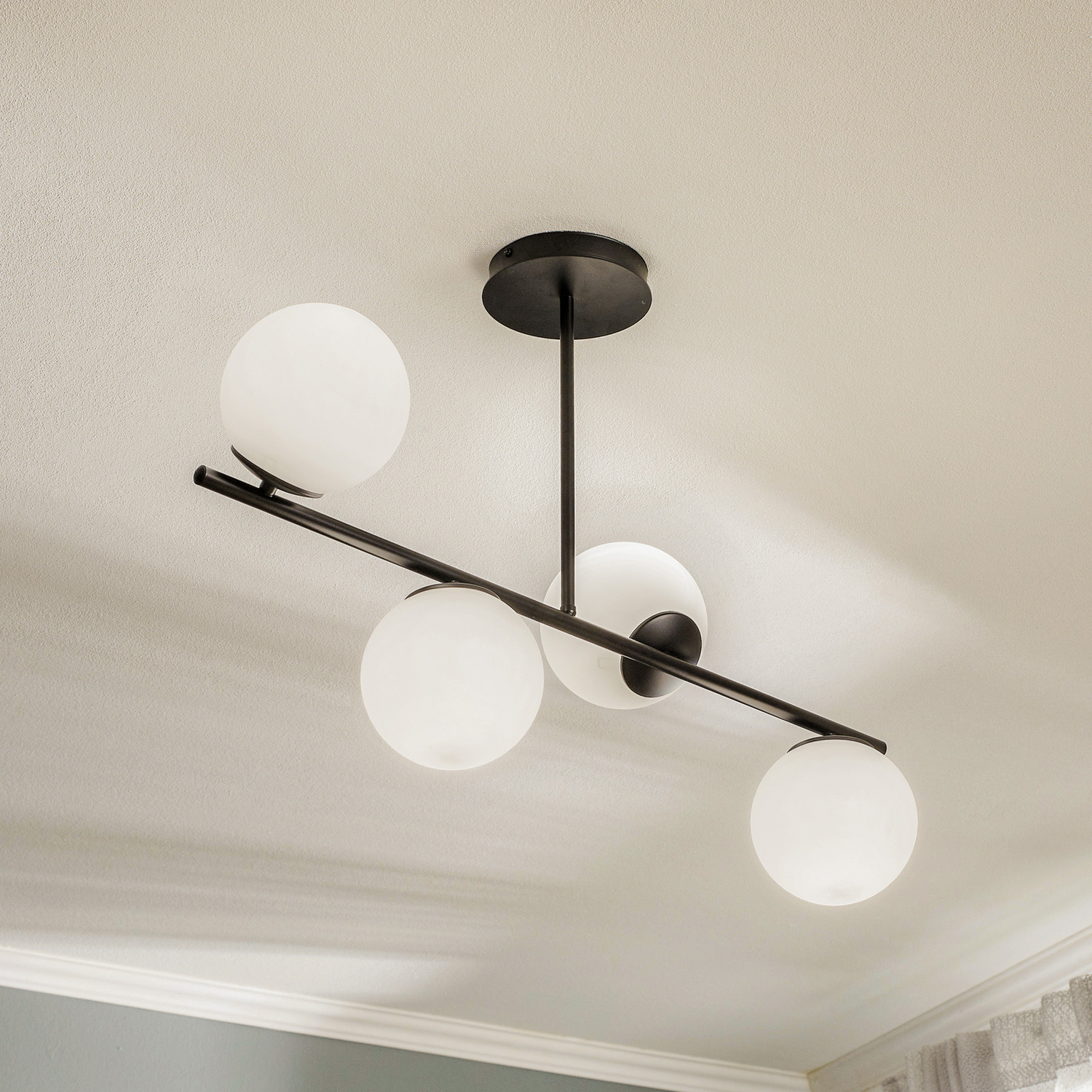 B-Ware Euluna Deckenlampe Deckenleuchte Lampe Leuchte Kabo Schwarz Vierflammig