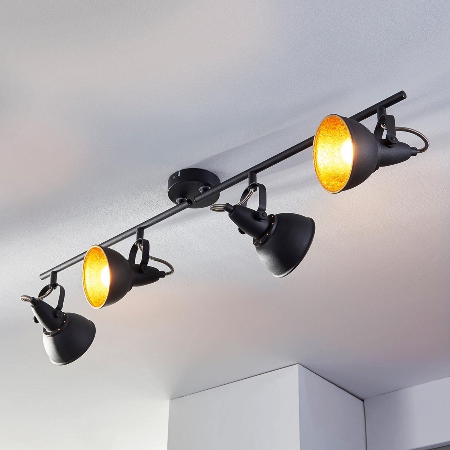 B-Ware Lindby Deckenlampe Julin Lampe Leuchte Deckenlampe 4 Flammig E14 Schwarz Gold