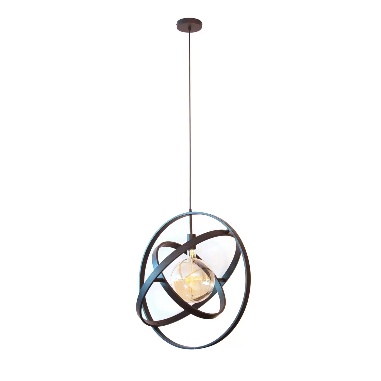 B-Ware Hängeleuchte Orbit Hängelampe Deckenlampe Leuchte Mit Drei Ringen 1 Flg Schwarz