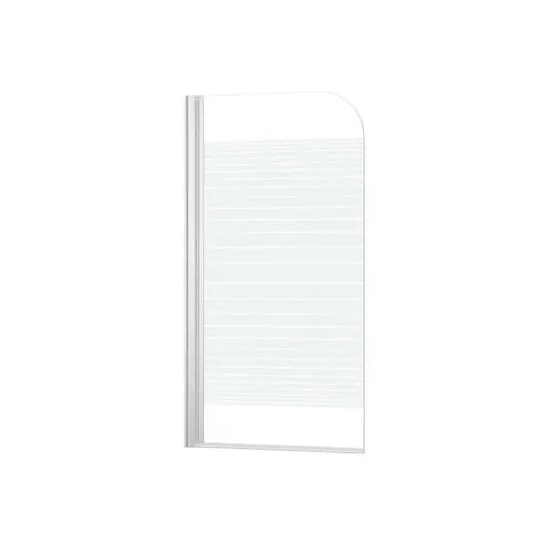 B-Ware Form And Style Duschabtrennung Badewannenaufsatz Wand Abeto Glas Streifen Weiß