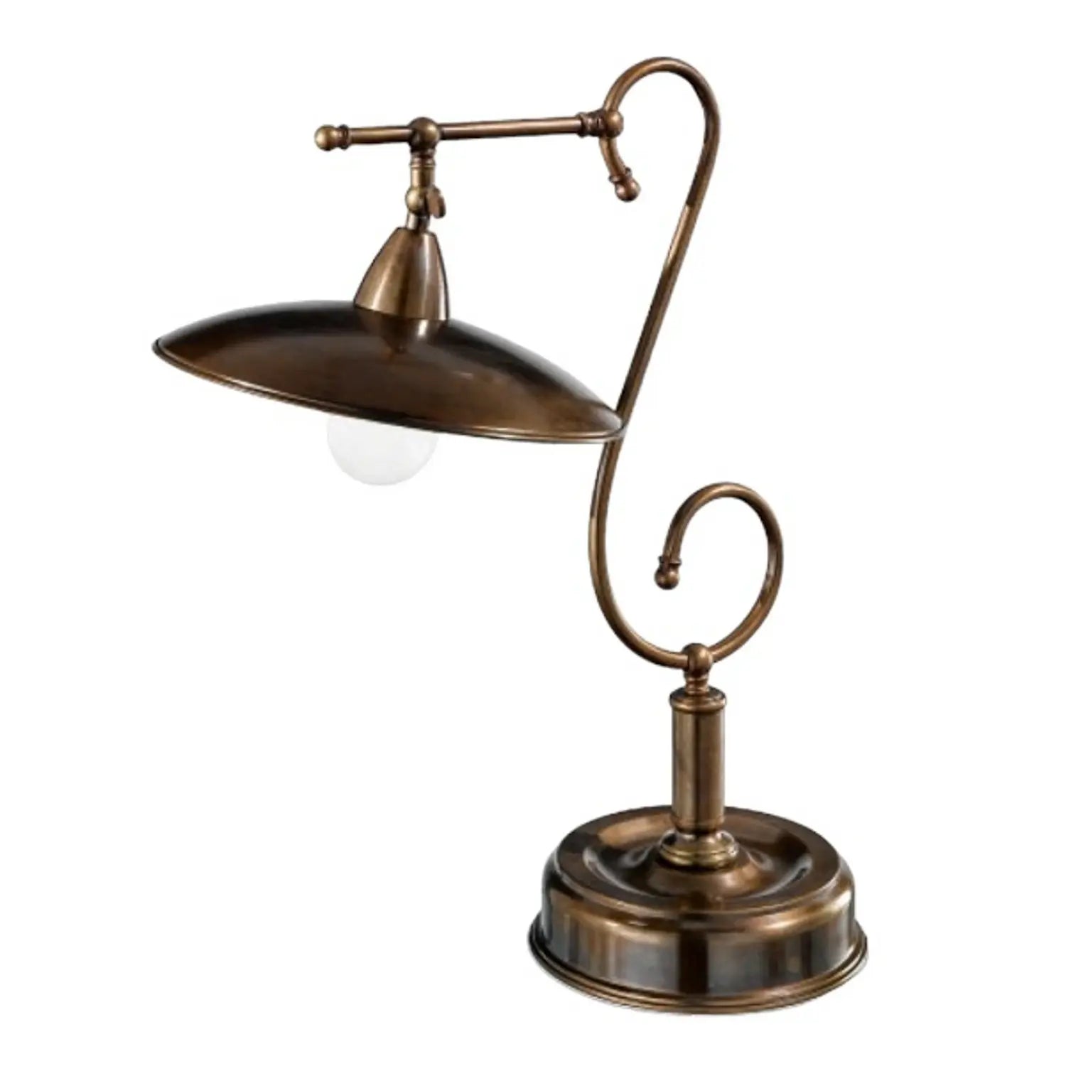 B-Ware Cremasco Tischleuchte Lampe Taverna Messing Glas Weiß Leuchte Italien E27 Led