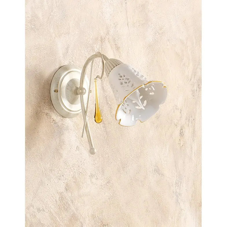 B-Ware Ceramiche Wandleuchte Wandlampe Borso 2208.A Beige Weiß Kupfer E14 Led Leuchte