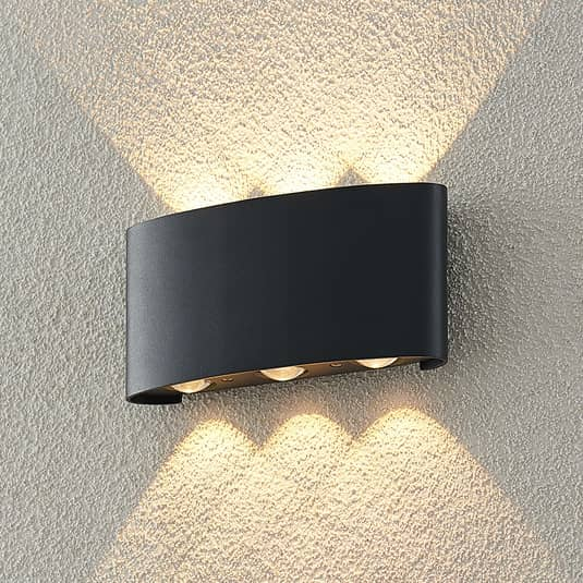B-Ware Wandleuchte Wandlampe LED ELC Emirana LED-Außenwandleuchte Wandlicht Alu Glas