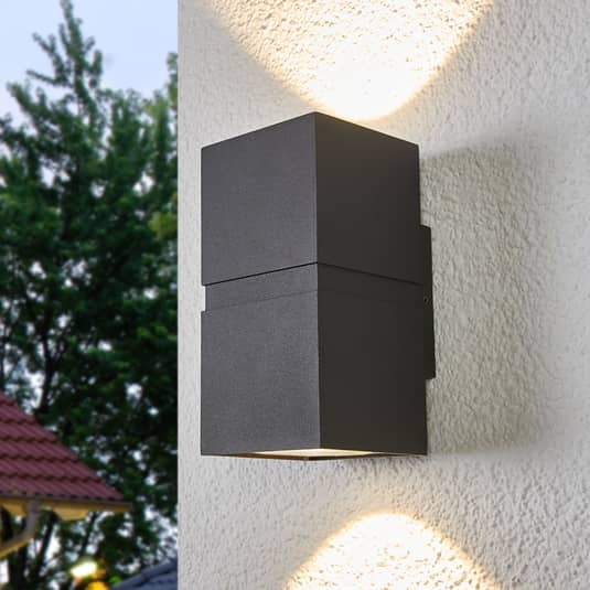B-Ware Lucande Dunkelgraue Led Außen Wandleuchte Außenwandleuchte Wandleuchte Gabriela 2