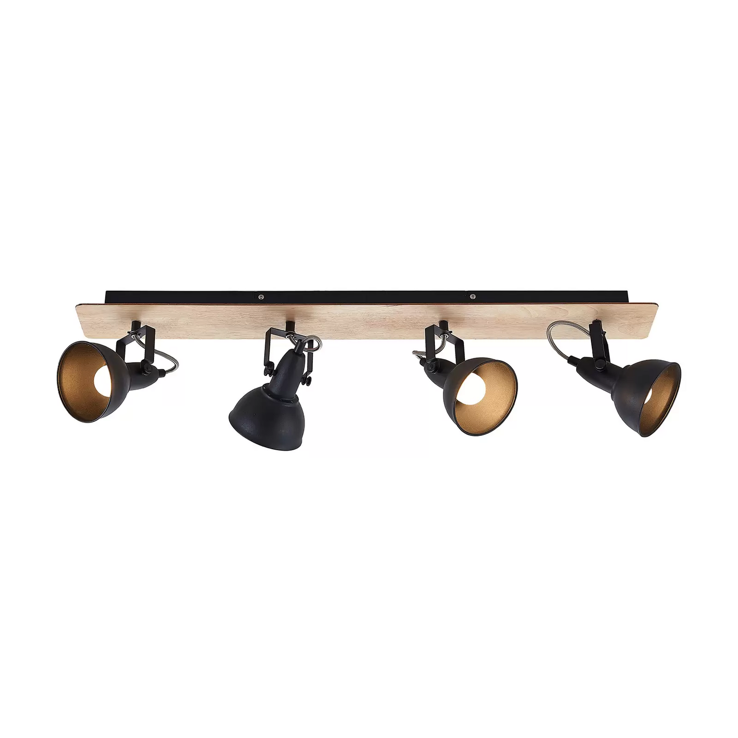 B-Ware Lindby Aylis Deckenlampe Deckenleuchte Lampe Licht 4 Flg. 82cm Schwarz Holz E14