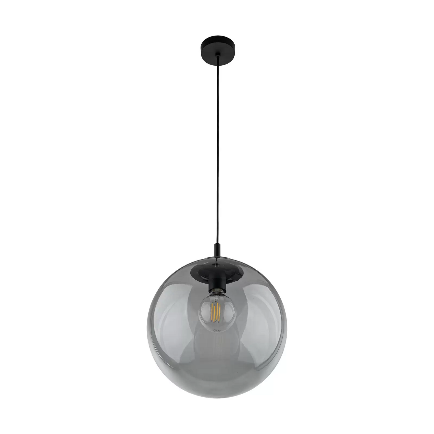 B-Ware Hängeleuchte Esme Glas Grafit Transparent, 1 Flg. ø 35 Cm Hängelampe Lampe Spot