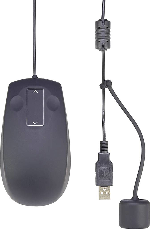 B-Ware Renkforce Ip68 Industrial Usb Maus Laser 1000 Dpi Touch Scroll Schwarz