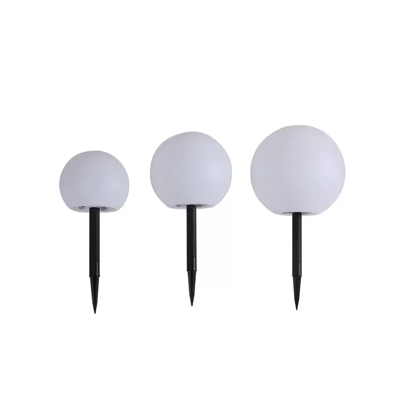 B-Ware Lindby Solarlampen Gartenleuchten Led Kugeln Erdspieß Set Weiß Lago395