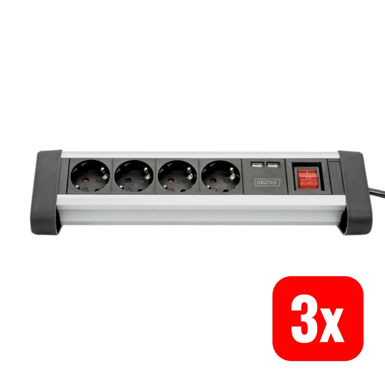 B-Ware Digitus Da 70614 Steckdosenleiste Mit Schalter Mehrfachsteckdose 1,5 M 3 Stück