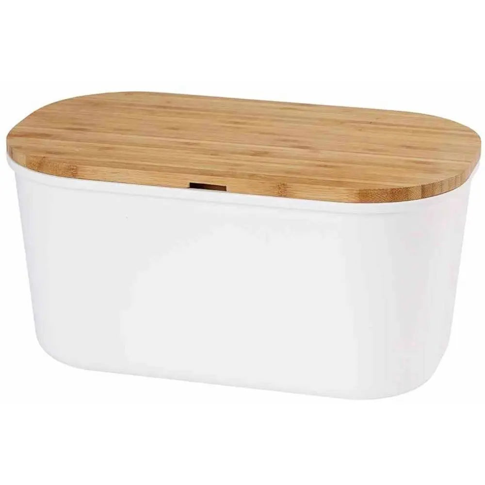 B-Ware Kesper Brotbox Brotkasten Melamin Schneidbrett Bambus Weiß 37 X 17,5 X 21,5 Cm