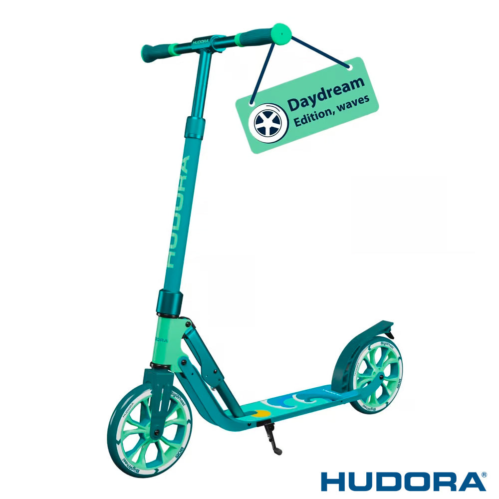 B-Ware Hudora Scooter Roller Big Wheel Waves Daydream Edition Aluminium Standplattform