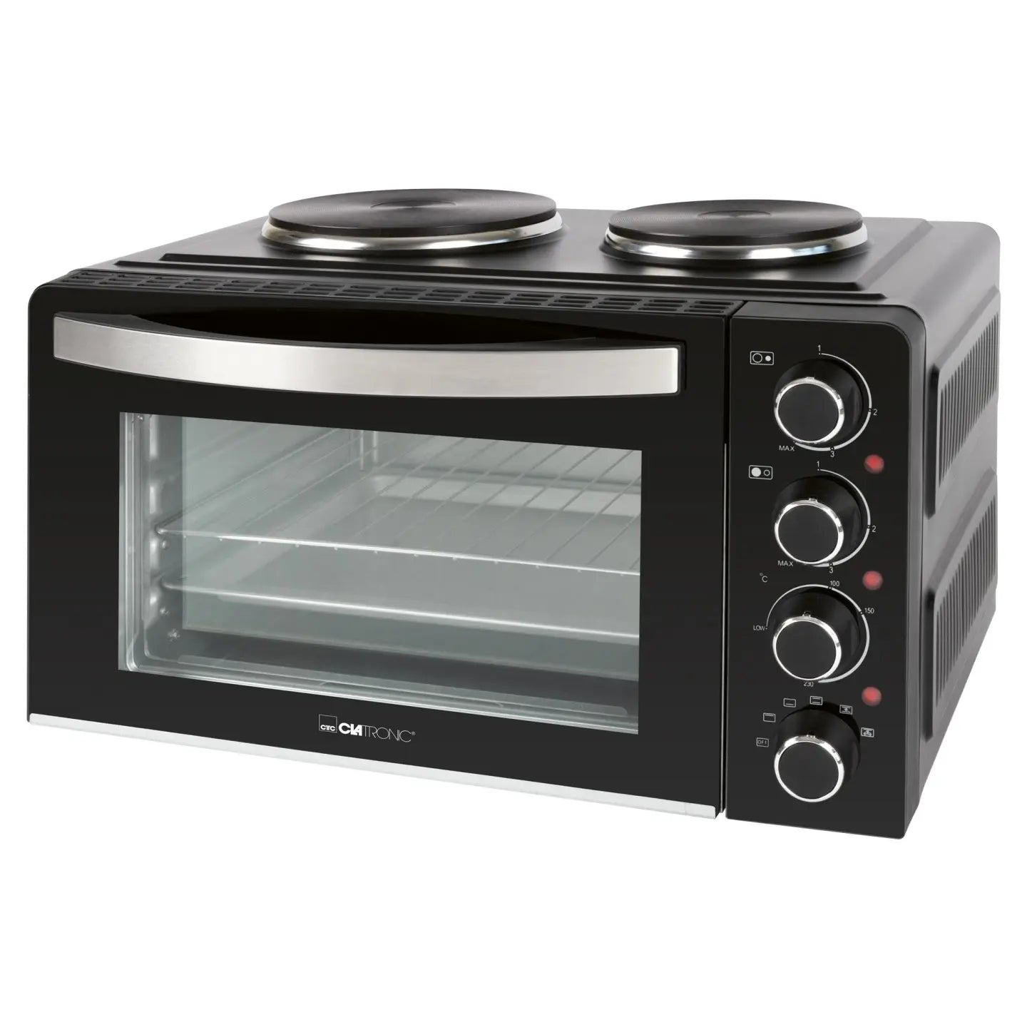 B-Ware Clatronic Backofen Miniofen Elektrobackofen Schwarz Kochplatte Umluftfunktion