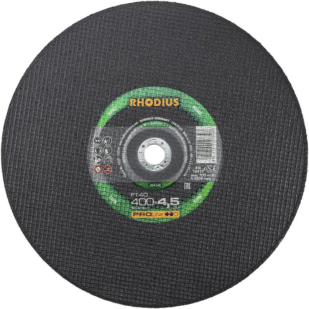 B-Ware Rhodius Ft40 Trennscheibe Schneidscheibe Metall Kunststoff 400x4,5x25,4 10 Stück