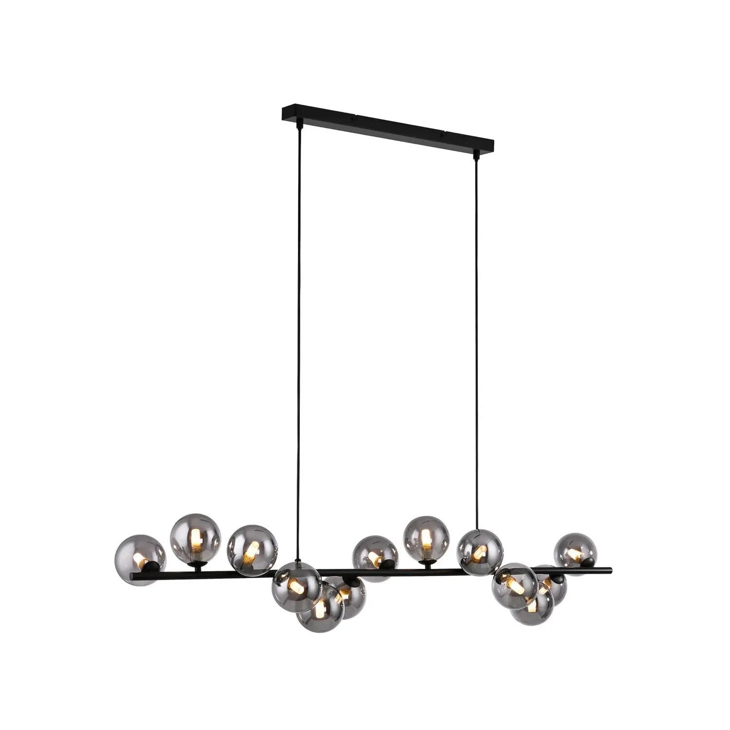 B-Ware Schöner Wohnen Hängeleuchte Pendelleuchte Dubai Rauchglas G9 Led Schwarz 13 Flg