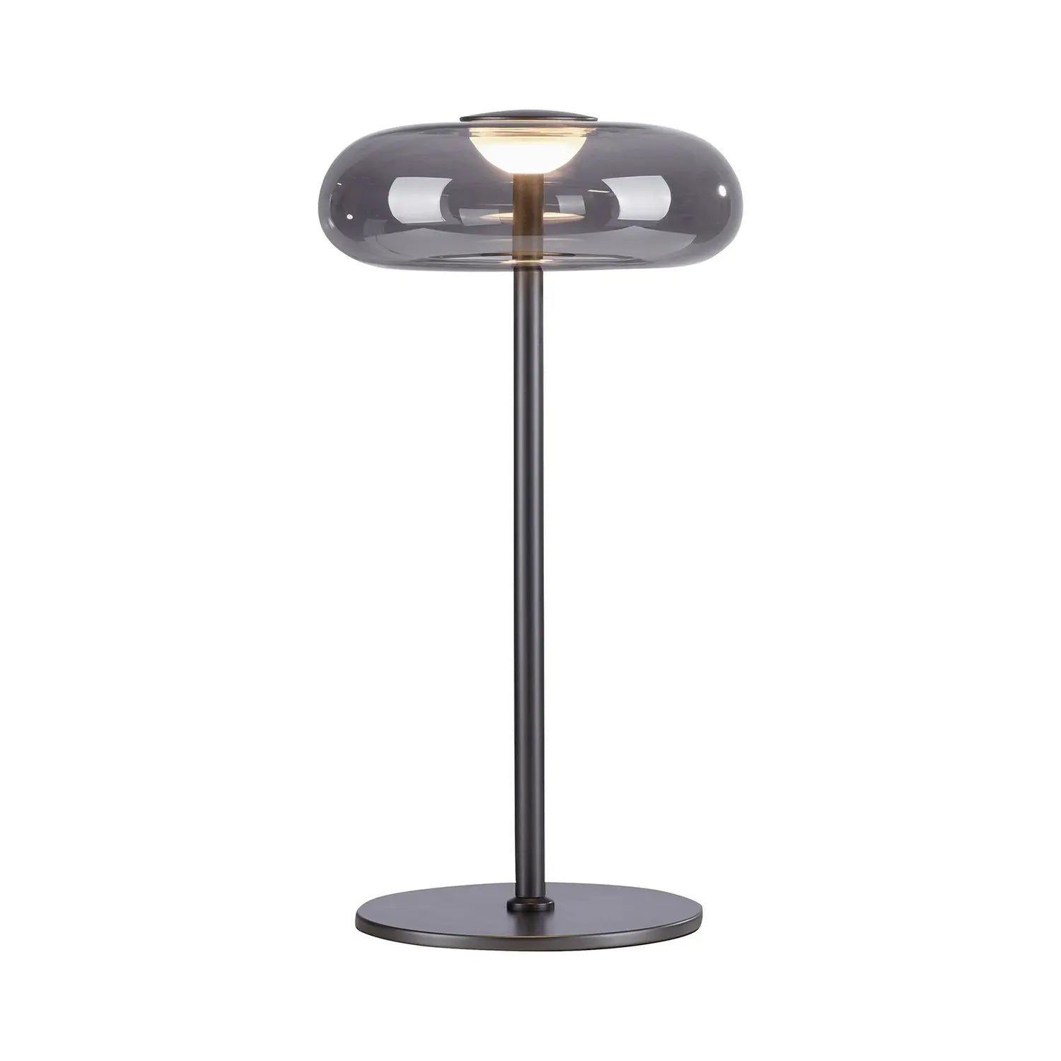 B-Ware Schöner Wohnen Tischleuchte Lampe Led Posh Grau Rauchglas Schnurdimmer Warmweiß