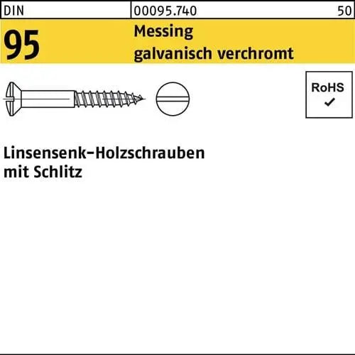 B-Ware Reyher Holzschraube Din 95 Liko Schlitz 3 X 30 Mm Messing Verchromt 200 Stück