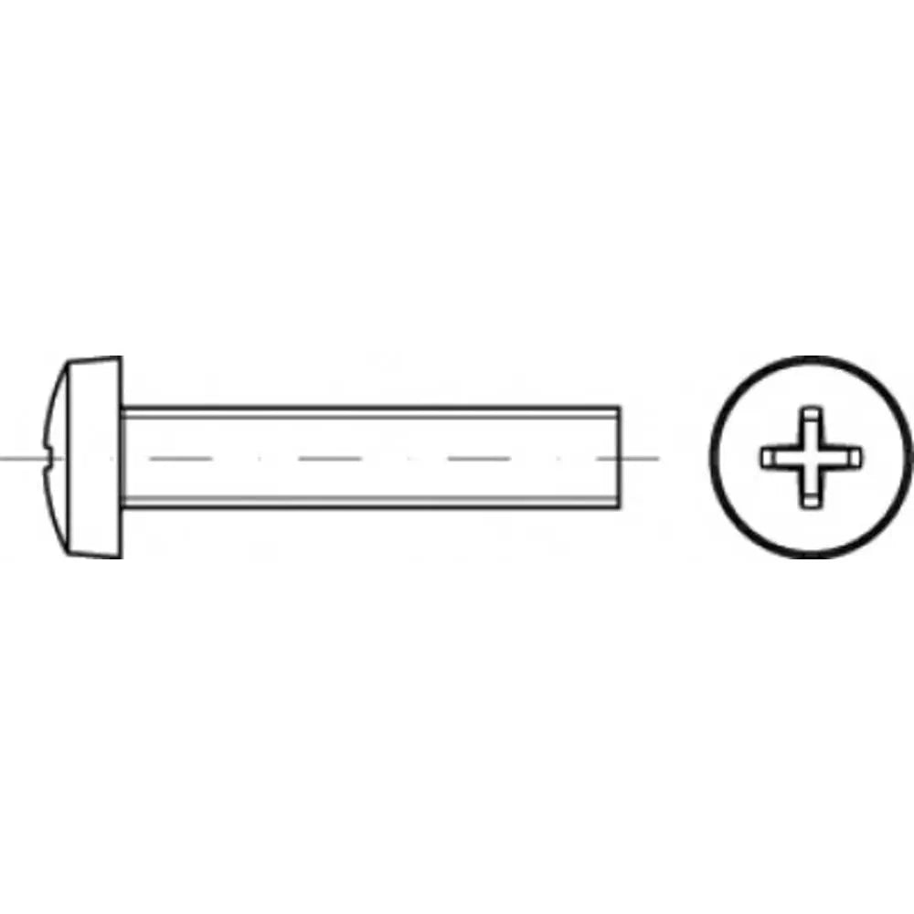 B-Ware Toolcraft Linsenzylinderschrauben Flachkopf Kreuzschlitz M4x12mm 2000 St