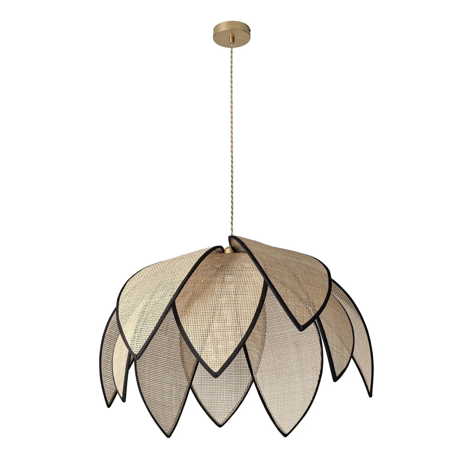 B-Ware Osram Pendelleuchte Hängelampe Rattan Lotus Leuchte E27 Innenbereich Beige