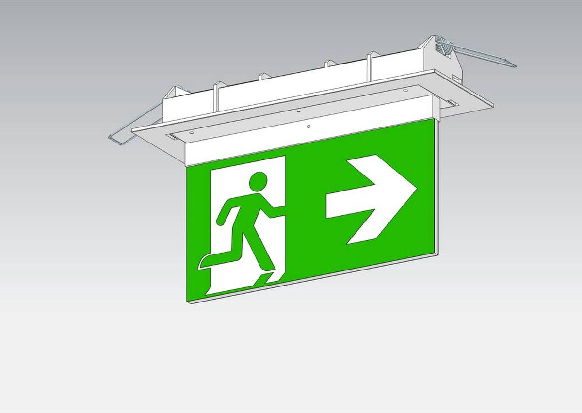 B-Ware Beltrona Led Fluchtweg Notbeleuchtung Schild Deckeneinbaumontage Mexm82506 Zb 146