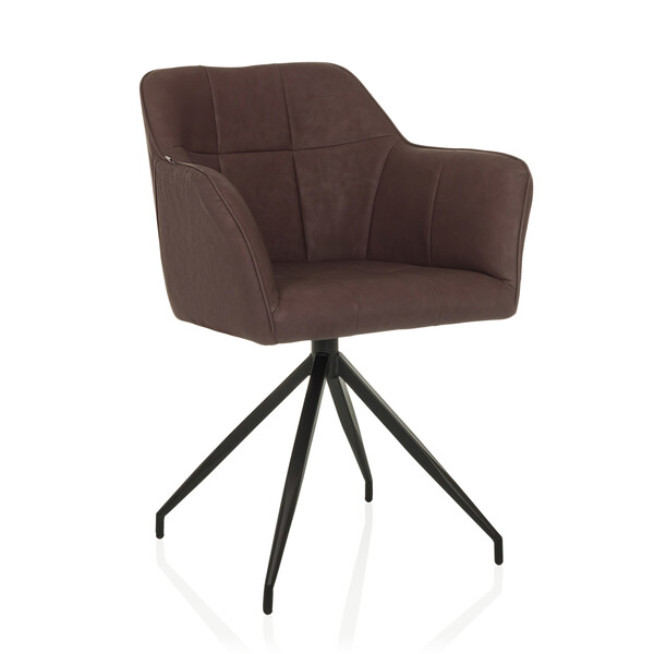 B-Ware Hjh Living Polsterstuhl Stuhl Elverum Spu Kunstleder Esszimmerstuhl Dunkelbraun