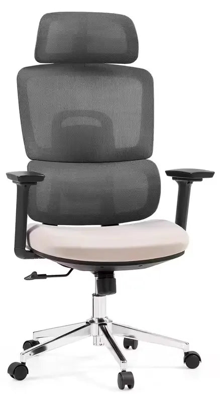 B-Ware Hjh Office Bürostuhl Drehstuhl Ergomy Pro Dunkelgrau Beige Höhenverstellbar
