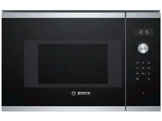 B-Ware Bosch Mikrowelle Einbaugerät Ofen Silber Garraum 20 Liter Lcd Timer 800 Watt