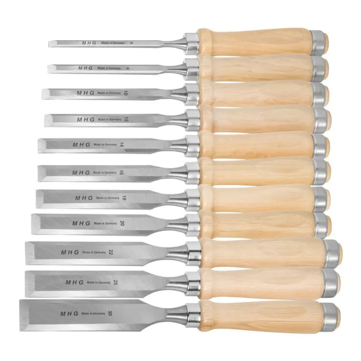 B-Ware Mhg Stechbeitel Satz Meißel Set Holzheft 11 Tlg. Schreiner Werkzeug Stechbeitel