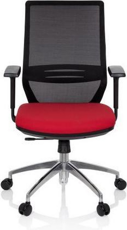 Hjh Office Profondo Bürostuhl Drehstuhl Schwarz Rot Stoff Netzgewebe Ergonomie B-Ware