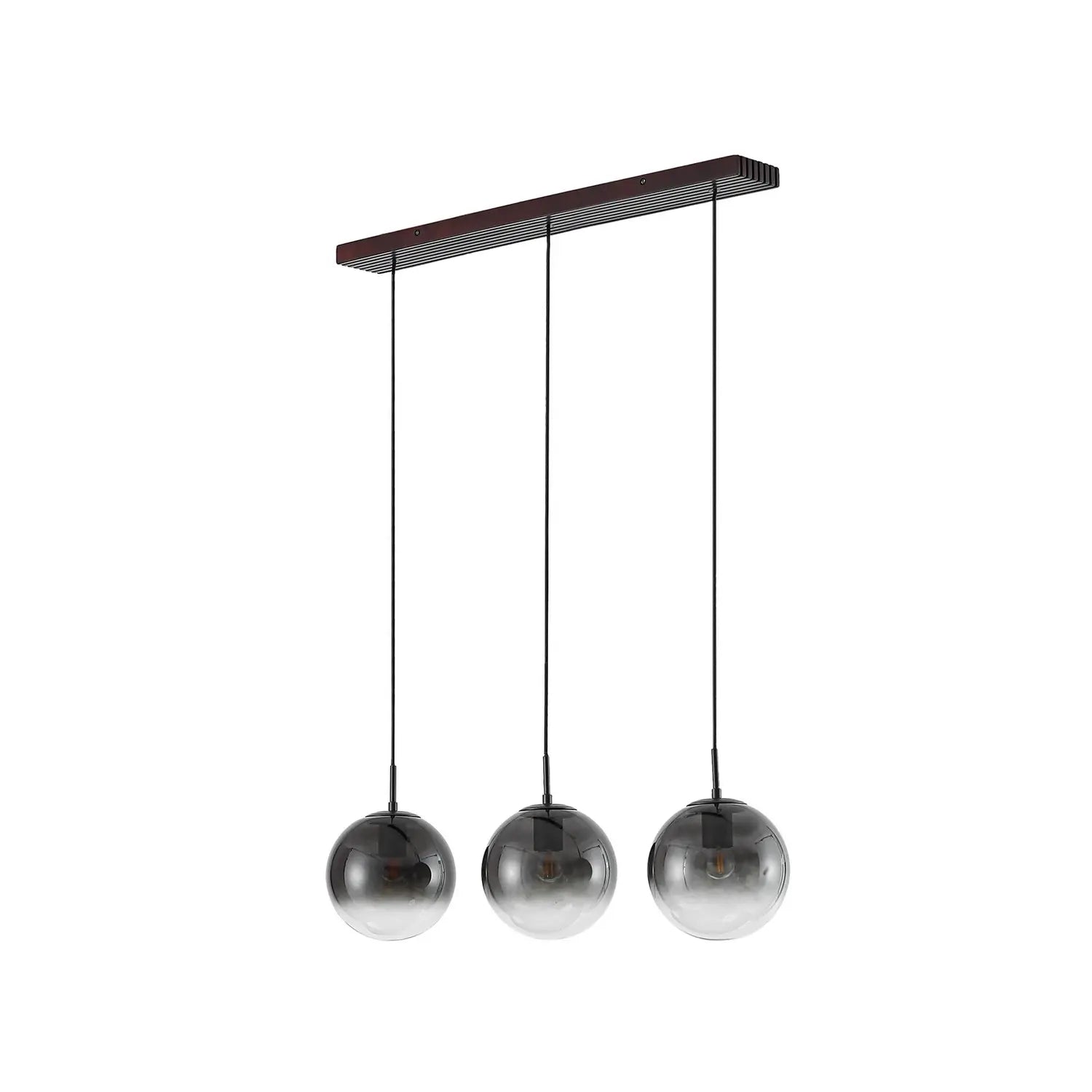 B-Ware Lucande Hängeleuchte Pendelleuchte Veloura Glas Eiche Rauchgrau 3 Flg E27 Led