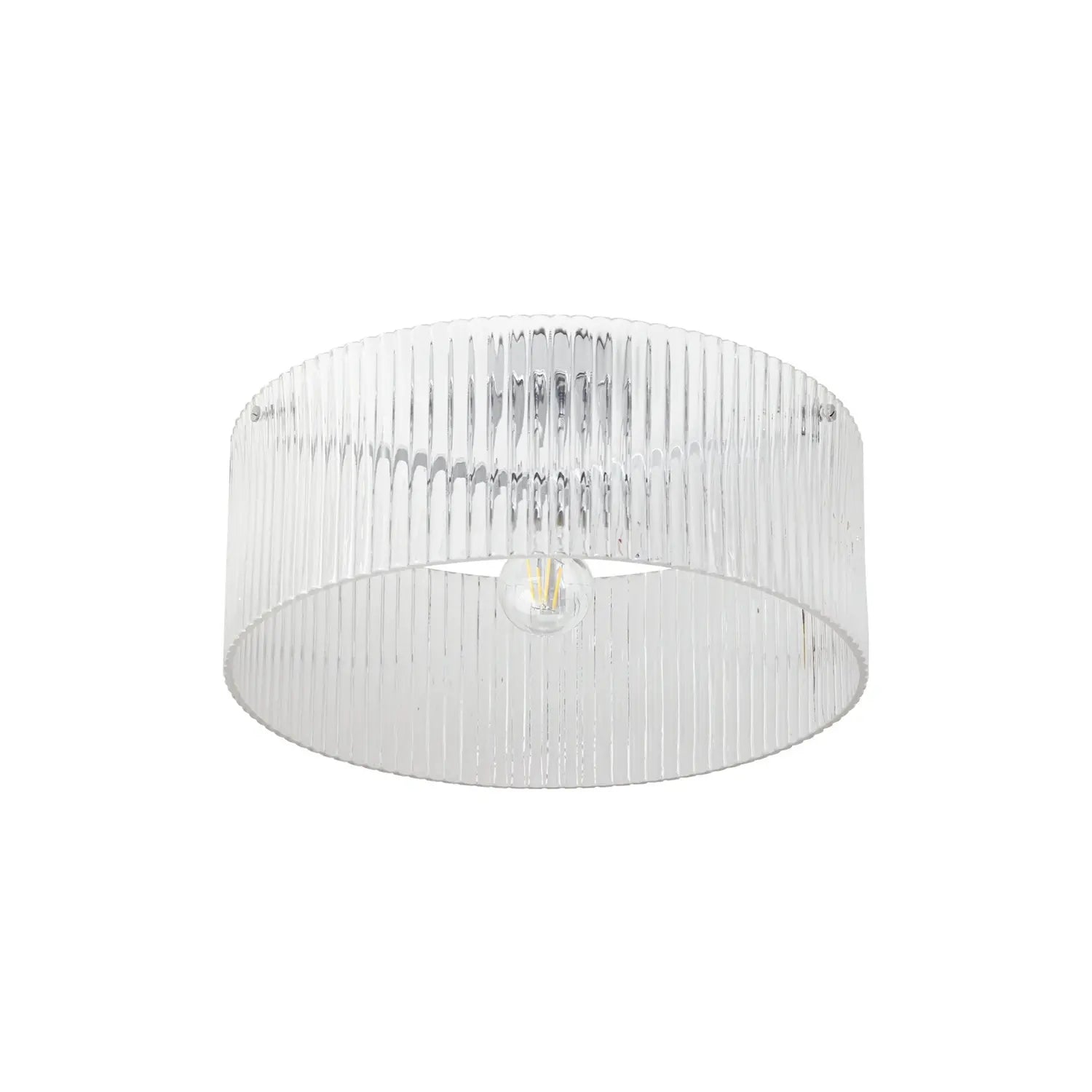 B-Ware Lucande Deckenleuchte Deckenlampe Meritt Glas Chrom Klar E27 Led ø 40 Cm Lampe
