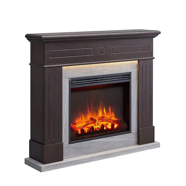 B-Ware Balderia Elektrokamin Kamin Leandros Standkamin Heizung Dunkelbraun Ef321 A 2000 W
