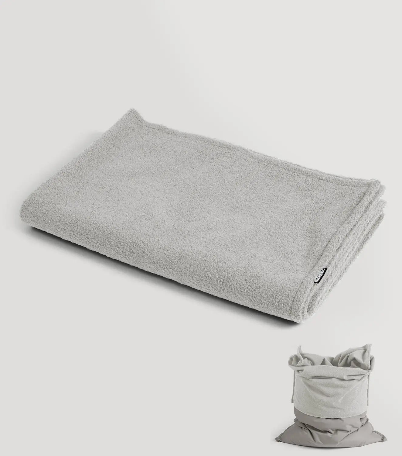 B-Ware Mokebo Sitzsackhülle Bezug Hülle Bouclé Teddy Cover Grau Für Sitzkissen 170x130