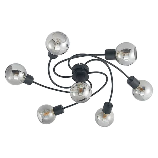 B-Ware Lindby Deckenlampe Ciala Deckenlampe Deko Deckenlicht E14 7 Flg Schwarz Smoke22