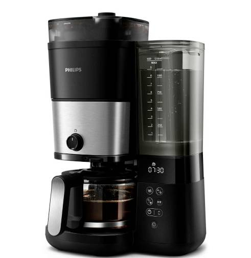 B-Ware Philips Hd7900/01 Kaffeemaschine Schwarz Silber Glaskanne Kaffee Mahlwerk75