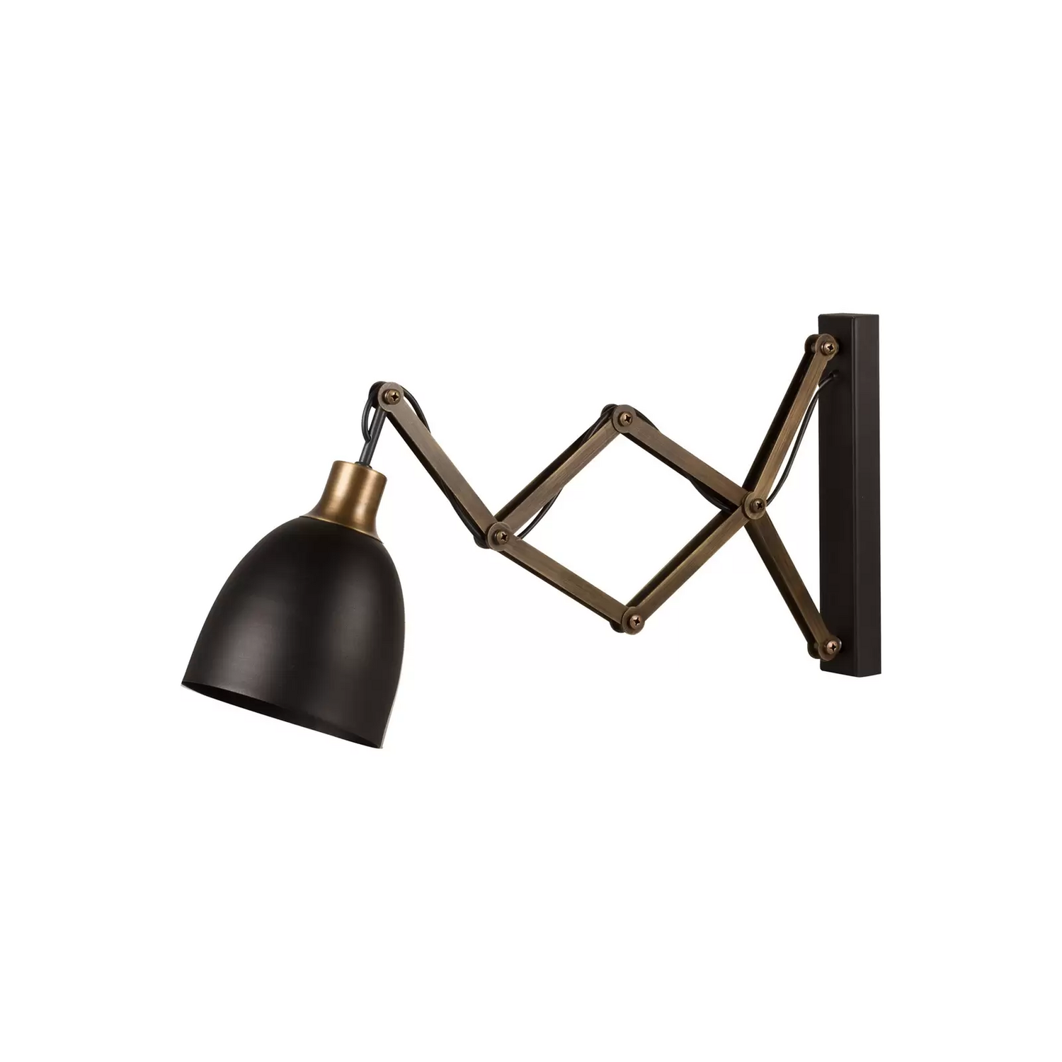 B-Ware Scherenlampe Sivani Mr 725 Schwarz/Gold Antik Lampe Leuchte Wandleuchte Spot E27