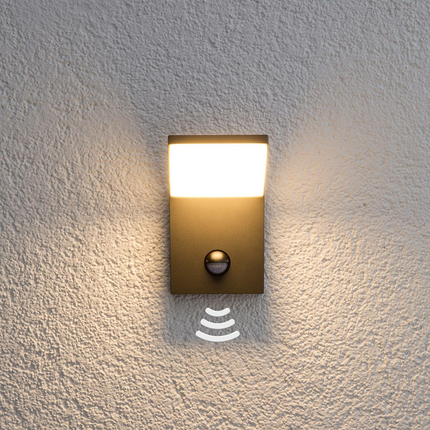 B-Ware Nevio Außenwandleuchte Außenlampe Led Sensor Aluminium Schwarz Bewegungsmelder
