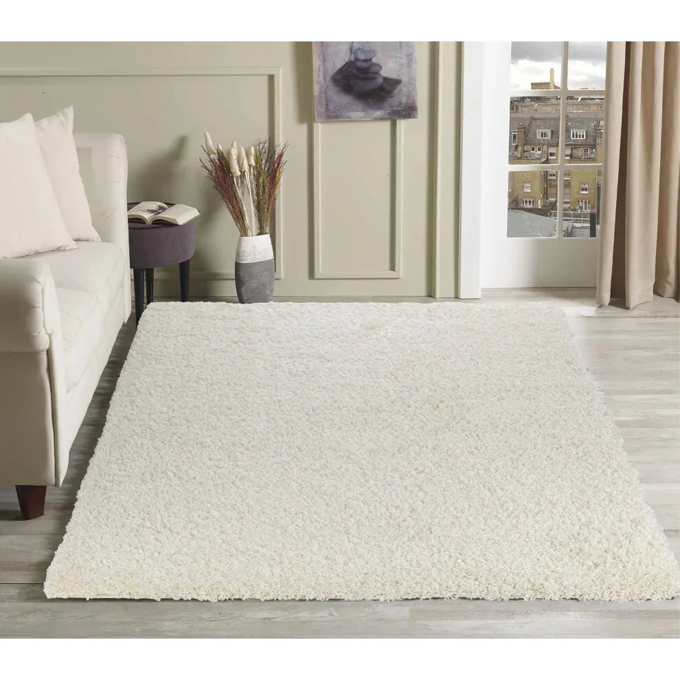 B-Ware Desire Rugs Teppich Teppichboden 160 X 230cm Hochflor Elfenbein Uni Polypropylen