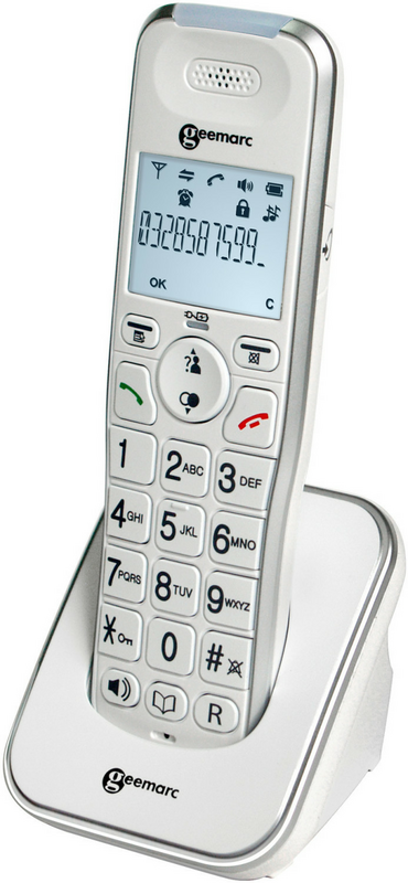 B-Ware Geemarc Amplidect 295 Ad Schnurloses Seniorentelefon Beleuchtetes Display Weiß