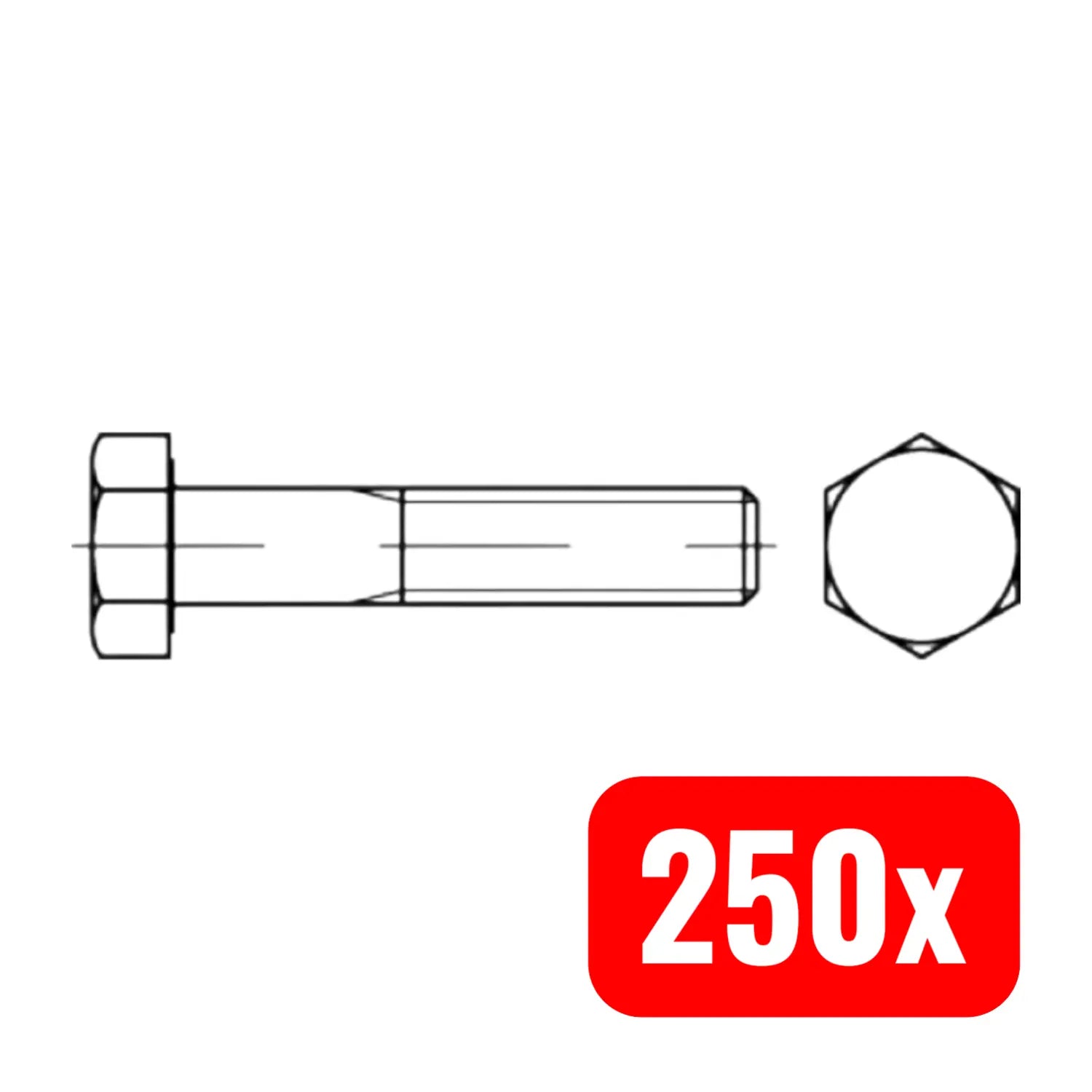 B-Ware Toolcraft Sechskantschraube 83931 Schraube Stahl Außensechskant 76 Mm 250 Stück