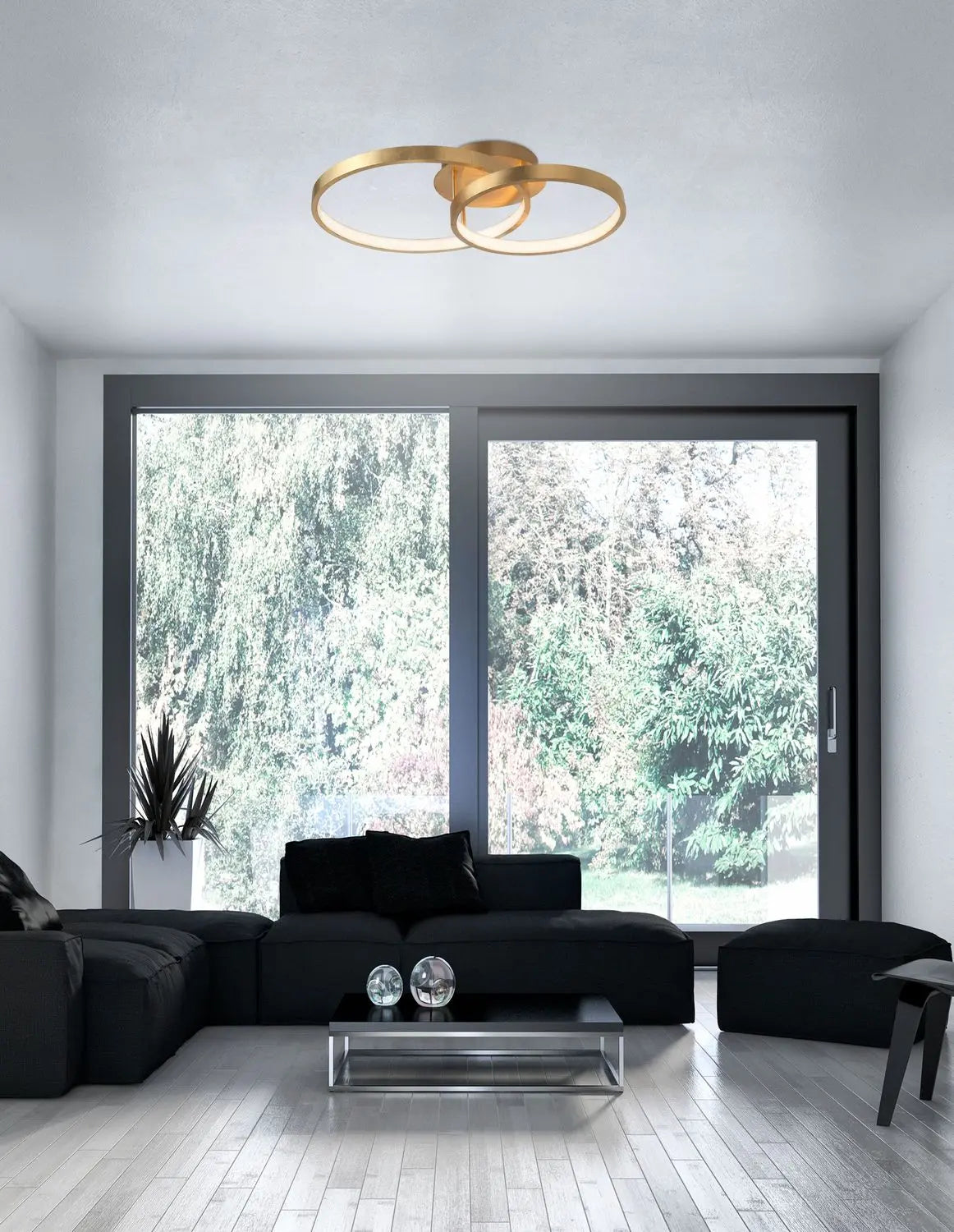 B-Ware Nova Luce Deckenleuchte Deckenlampe Led Blattgold Warmweiss Leon Wohnzimmer