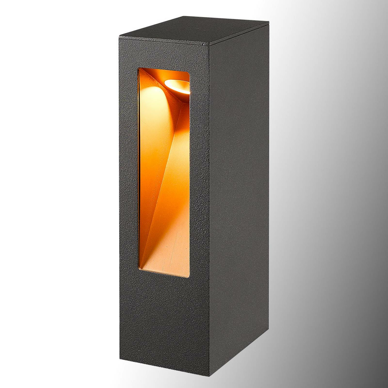 B-Ware Lucande Led Sockelleuchte Jenke Wegeleuchte Gartenleuchte Lampe Grafitgrau G894